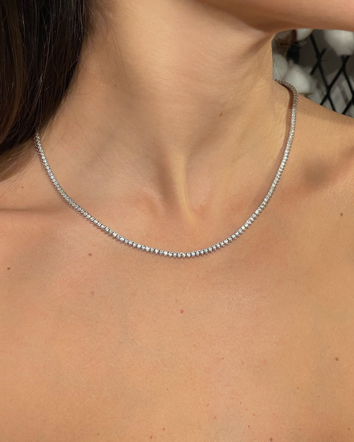 Diamond Tennis Necklace 14K | 14K שרשרת טניס יהלומים