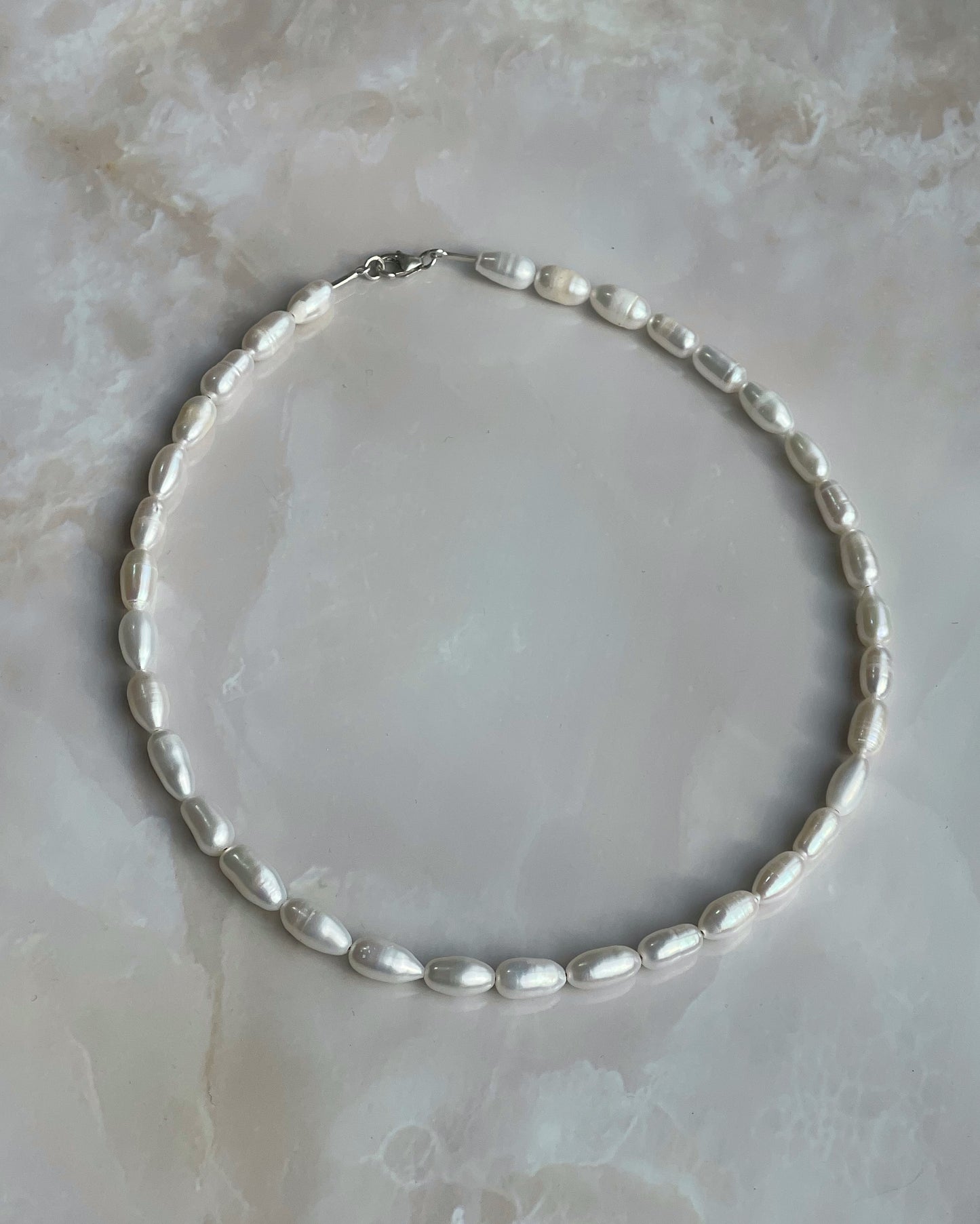 Rice Pearls Necklace L | שרשרת פניני אורז L