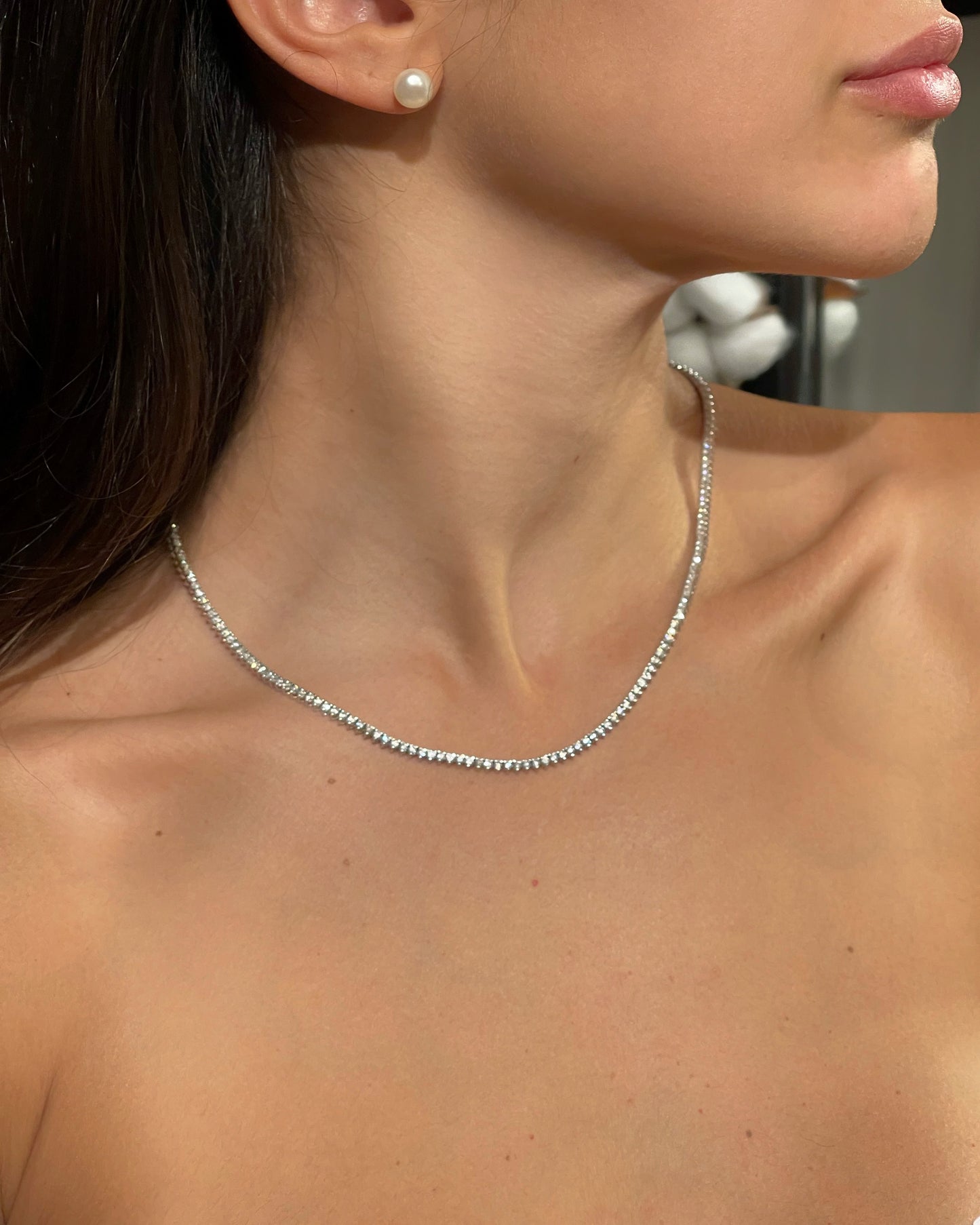 Diamond Tennis Necklace 14K | 14K שרשרת טניס יהלומים
