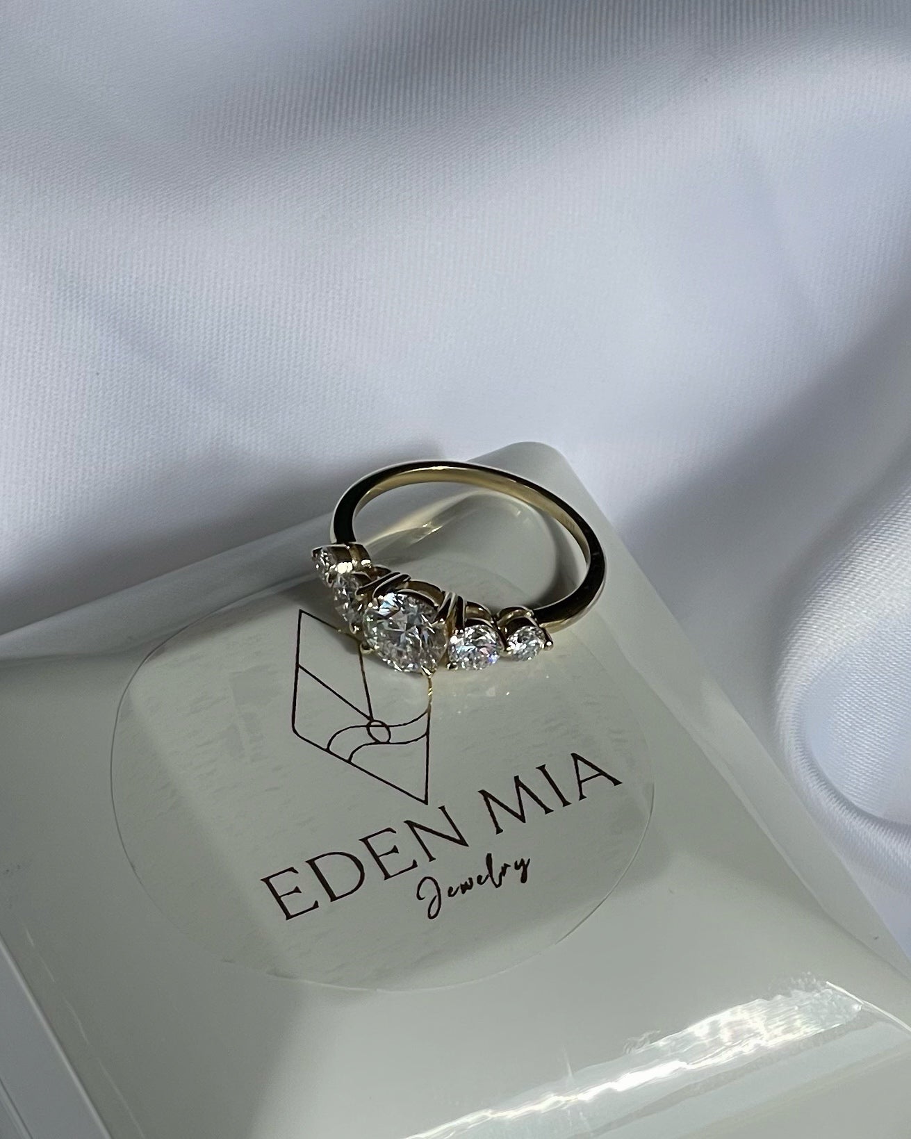 14K טבעת אירוסין טיארה