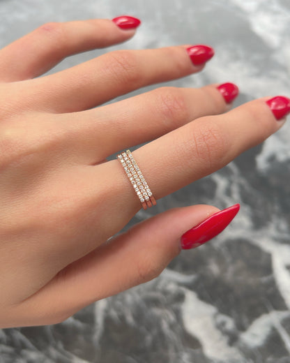 Diamond Line Ring 14K | 14K טבעת פס יהלומים