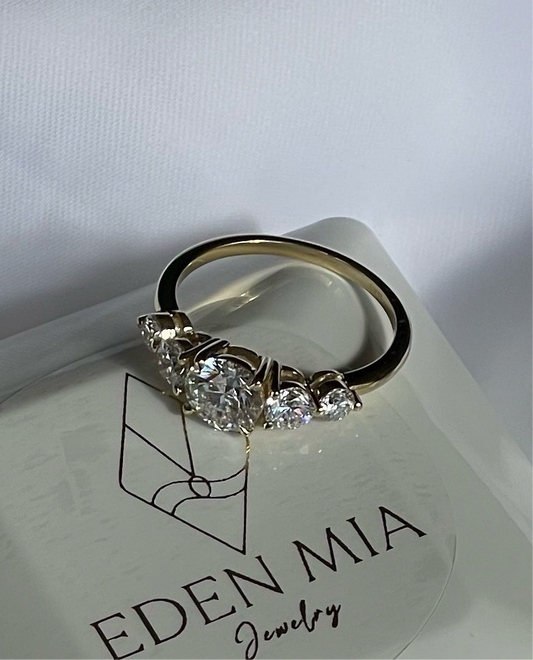 14K טבעת אירוסין טיארה