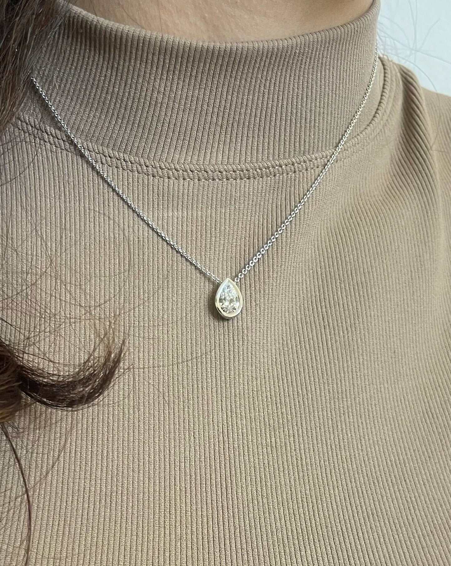 Drop diamond Necklace 14K | 14K שרשרת יהלום טיפה