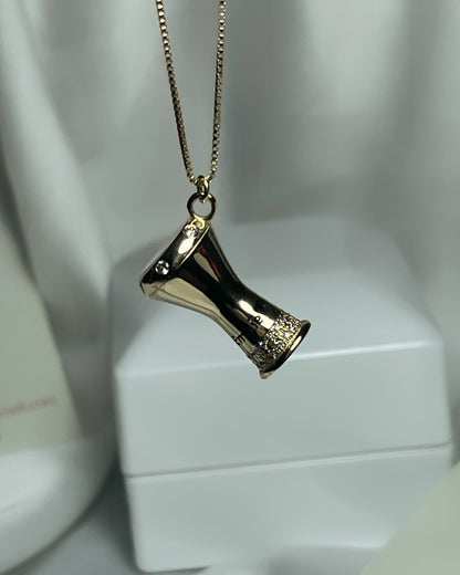 Darbuka diamonds Necklace 14K | 14K שרשרת דרבוקה יהלומים