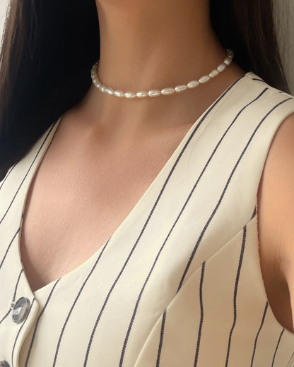 Rice Pearls Necklace L | שרשרת  פניני אורז L